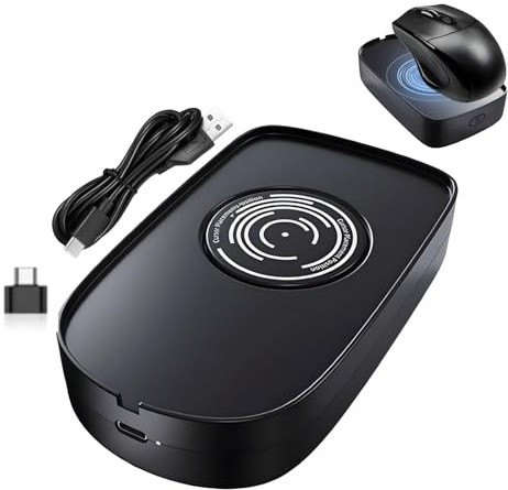Ouitble Maus Jiggler 2 DPI USB Mechanischer Maus Beweger mit USB-zu-Typ-C-Adapter Tragbarer Treiberfreier Mausbeweger, DASS der PC in den Schlafmodus