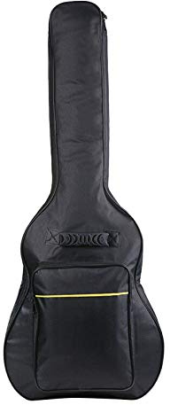 Tasche für Akustikgitarre, 91,4 cm, gepolstert, mit doppelten Riemen, Oxford-Stoff, wasserdicht, Schwarz