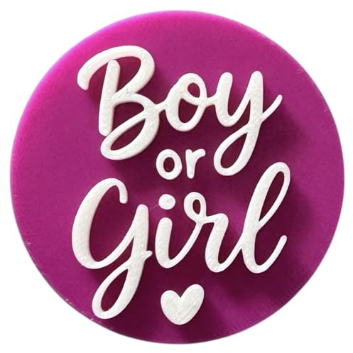 'Boy or Girl' Embosser Stamp for Icing Fondant Cupcake Cake Decoration Frosting Sugar Paste Cookie Baking 6 cm Diameter (Pattern 2)