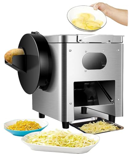 DEEguess Affettatrice Automatica per Carne 850 W, 150 kg/H, Distanza Utensile 3,5 Mm,Affettatrice per Gastronomia, per Carne,Formaggio,Pane,Verdura
