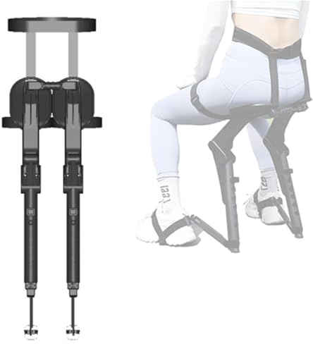 Tragbarer Unsichtbarer Stuhl Faltbarer Hocker Chairless 5 Gänge Verstellbar Verstellbarer Chair Exoskelett Schwebesitz Wearable Leg Ergonomics Lightweight Seat Für Angeln Konzert Subway (black)