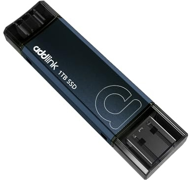addlink P50 1TB Mini Portable SSD Stick 1050MB/s USB 3.2 Gen 2 Dual Type-C & Type-A Thumb Drive External Solid State Drive for iPhone 16/15 Pro Max ProRes,Steam Deck, PS5, Teslacar (Metal)