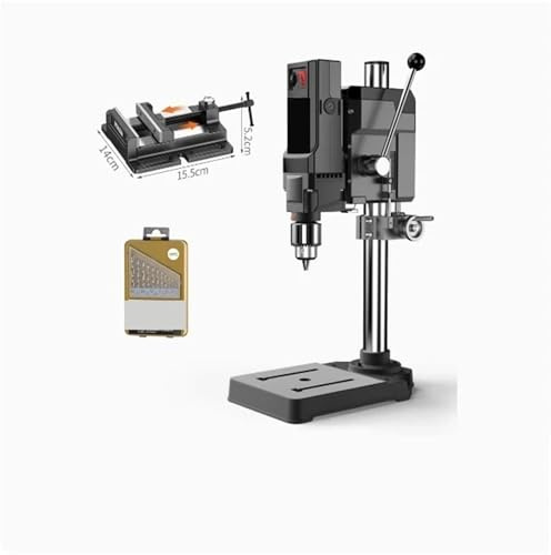 Perceuse à colonne, Mini perceuse d'établi, perceuse de précision, fraiseuse, outil multifonctionnel for la maison, perceuse portable(1050W with vise)