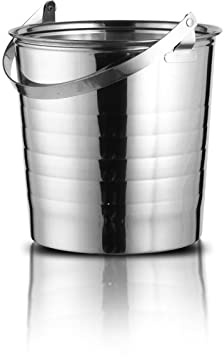 Fête Seau à glace en acier inoxydable isolé avec poignée portable et confortable, idéal for bar cocktails, fêtes, vin frais, champagne Bac à boissons(3L)