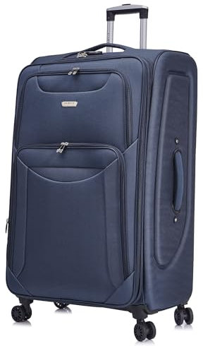 FLYMAX 24 Medium Super Lightweight 4 Wheel Suitcase Luggage Expandable with Wheels Navy