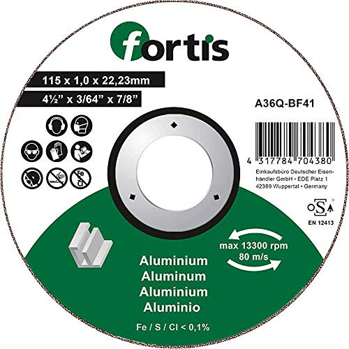 Fortis Disque à tronçonner en aluminium 115 x 1,0 mm