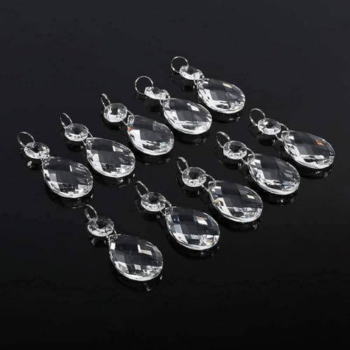 Cristal de Larme, Cristal Clair Larme Lustre prismes pi¨¨ces suspendues en Verre pendentifs en Cristal Perles Guirlande pour la d¨¦coration d'arbre de pi¨¨ce ma?tresse de Noce