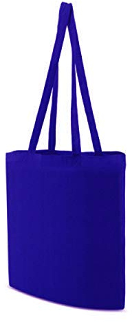 My Custom Style 10 borse shopper cotone 140gr/mq blu elettrico 38x42cm manici 70cm