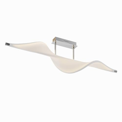 Lucande LED Deckenlampe Edano dimmbar (Modern) in Weiß aus Textil (1 flammig,) - Deckenleuchte Lampe Wohnzimmerleuchte