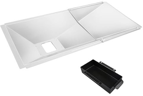 Utheer Adjustable Grease Tray with Catch Pan, Universal Drip Pan for 3/4/5 Burner Gas Grill Models, Grill Replacement Parts for Nexgrill, Charbroil, Expert Grill, Dyna Glo, Kenmore, BHG Grill, 24-32