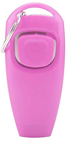 Akozon Pet Trainer Keyring, Puppy Clicker Whistle Dog Training Obedience Cat Aid Click and Tool Guide for Dogs (Rosa) (Pink)