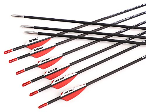 ACCMOS 6 St ID 3,2 mm Spine 900 Wettbewerbs Pfeile Geradheit 0,009 Bogensport Pfeil, für Compoundbogen Recurvebogen Schießen (Spine 900 30, 6pcs)