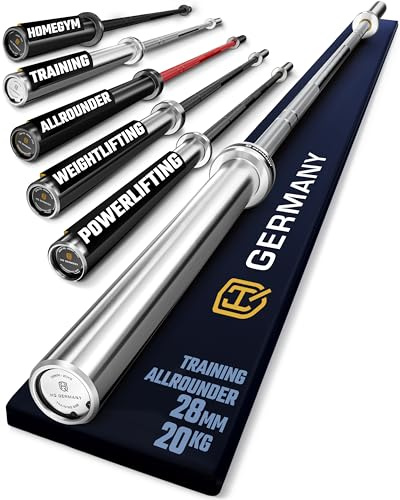 HQ Germany® Langhantelstange 50mm [Performance-Line] - Olympia Langhantel | 50mm Olympia-Aufnahme, Premium Stahl, hohe Belastbarkeit, Nadel statt Gleitlager, ±1% kalibriert, Premium Beschichtung