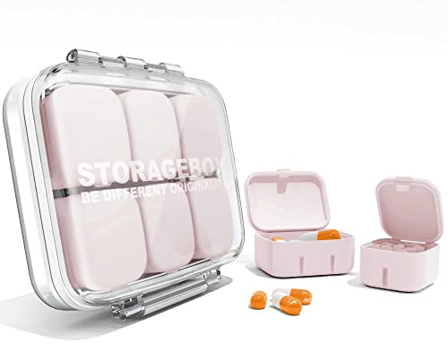 YXCHUA Pillendose Tablettenbox 6 Fächer + 4 Fächer Mode-Reise-Pillendose Feuchtigkeitsbeständig Pillenbox Medikamentenbox Klein