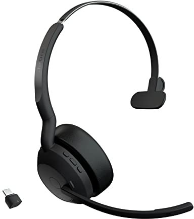 Jabra Evolve2 55 Mono Wireless Headset Air Comfort Technology, Noise-cancelling Mics, and ANC - Works with UC Platforms such as Zoom and Google Meet - Black
