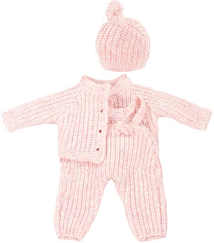 Götz 3403405 Kombination So Strick – Puppenbekleidung Gr. S / XM – 3 teiliges Bekleidungs – und Zubehörset für Babypuppen von 30 – 33 cm und Stehpuppen von 36 cm