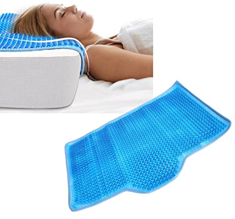 Topyond Kühlendes Gelkissen,Chill-Kissen,Gel-Kissenmatte Mit Rutschfesten Elastischen Gürteln,Kühles, Atmungsaktives,Kühlendes Kopfkissen,Erfrischendes,Bienenstock-Kühlkissen Für Zuhause 60×40cm
