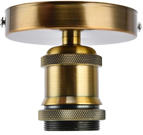 Fockety Zócalo de Lámpara E26 E27, Portalámparas de Techo Vintage, Soporte de Base de Luz de Pared de Techo Industrial Portalámparas de Bombilla Colgante con Accesorios para el Hogar