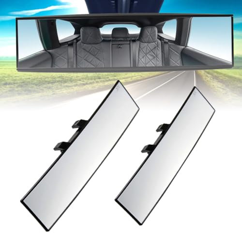 Helweet Auto Rückspiegel, Auto Innenspiegel, Autospiegel Große Vision, Universal Auto Spiegel, Blendschutz Rückspiegel, Weitwinkel Spiegel, Geeignet für Die Meisten Autos, Suvs, LKW, 2 Stücke
