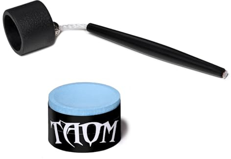 TAOM Pyro Billiard Pool Cue Premium Chalk - Blue - with Chalk Holder