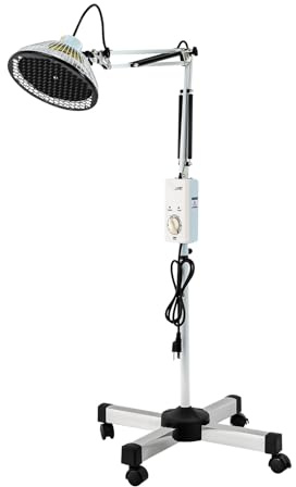 Far Infrared Light 250W 360° Rotating Adjustable Mineral Infrared Heat Lamp Timing Function Therapy Light Rolling Lamp for Relieve Joint Pain and Muscle Aches
