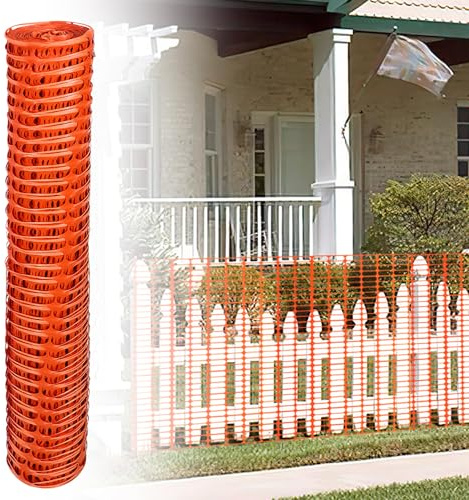 Eulenke Kit de clôture de jardin mobile en plastique de 50 m, hauteur 1 m, clôture de délimitation, clôtures de construction, avertissements et protection – Filet d'avertissement, clôture de sécurité,