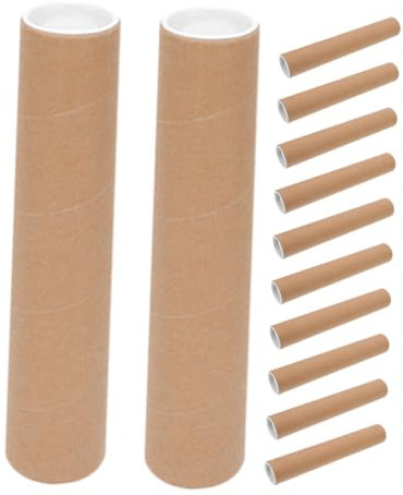 HAPINARY 12 Stück Packung Runde Posterrollen Aus Reißfestem Kraftpapier 5x30cm Mit Deckel Wiederverwendbare Aufbewahrungs Und Versandhülsen Für Kunstwerke Und Dokumente