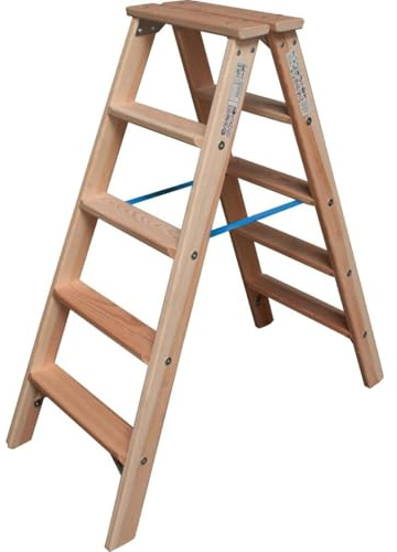 Krause 818423 Stabilo Stufen-Doppelleiter, Holz, 2x5 Stufen