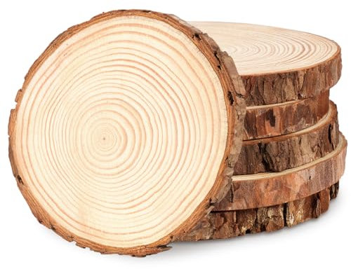 Philorn Holzscheiben 6 Stücke Runde Baumscheiben 16-17cm Holz Log Scheiben, Holzscheiben zum Basteln Deko für DIY Handwerk, Hochzeit Mittelstücke, Weihnachten Dekoration, Baumscheibe Kaufen groß
