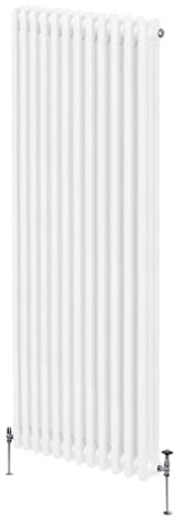 Radiatore Termosifone a 3 Colonne 1800mm x 562mm Moderno Centralizzato Bianco in Acciaio Inox Verticale a Parete Cucina Soggiorno Bagno Kit di Fissaggio e Spazzola Inclusi
