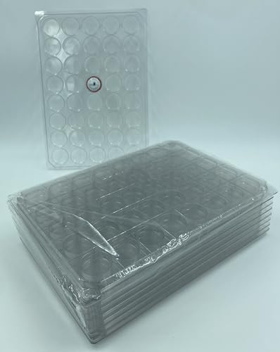 Sans Couvercle - 50 Box/collecteurs/Plateaux Plastique Transparents pour Rangement Capsules Champagne / 40 Cases Rondes