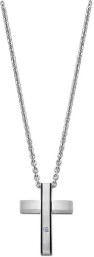 LOTUS STYLE Cadena Acero Inoxidable Hombre de 316l Colgante Cruz - Diseño Sofisticado y Resistente al Agua 550.00 mm LS2369-1/1 Collar Hombre - Regalo de Cumpleaños, Día del Padre y Ocasión Especial