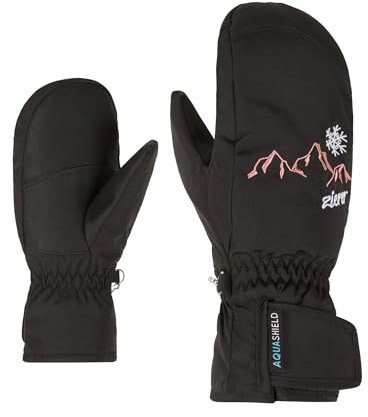 Ziener Kinder LAILLANI Ski-Fäustling/Wintersport | wasserdicht, PFC frei, Black, 5
