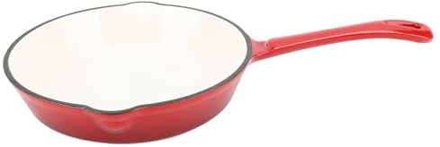Fockety Poêle à Frire Antiadhésive, Poêle en Fonte émaillée 16 Cm/20 Cm/25 Cm, Poêle à Frire Ronde de Cuisine pour Cuisinière et Four, Camping, Cuisine, Grillades (16 cm)