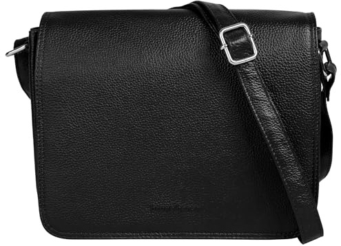bruno banani Umhängetasche Echt Leder Damen Kuriertasche, stilvolle Umhängetasche, verstellbarer Schultergurt, leichtes Material