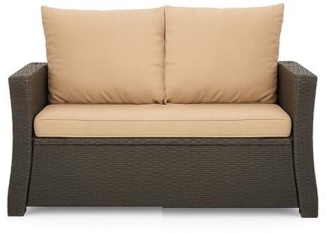 Setgarden® Bankauflage - Outdoor sitzkissen für Gartenbank für polyrattan- Polster Auflage Outdoor - Bankpolster Auflage für Hollywoodschaukel Rattan Sitzbank (Beige, 130x60x50cm)
