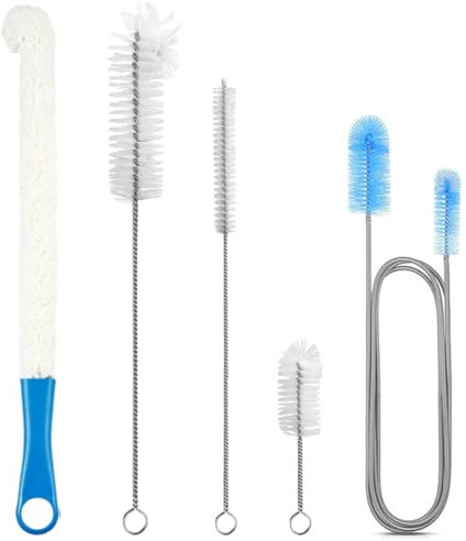 5 cepillos para botellas de esponja, cepillo de limpieza con partículas, limpiador botellas por dentro limpia botellas por dentro cepillo,juego de limpieza para cachimba para limpiar lugares difíciles