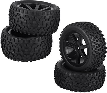 FILFEEL 4pcs /10 RC Car Rubber Tires Wheels Compatible with ZD Racing Crawler Nylon Sponge Filled High Resilience Concave Convex Grip