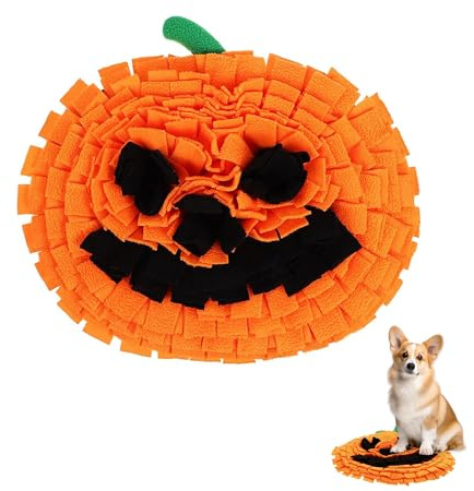 Gxdamxz Schnüffelteppich, Schnüffelmatte Hund, Futterschnüffel Futtermatte für Alle Hunderassen, Snuffle Mat for Dogs, Halloween Kürbis