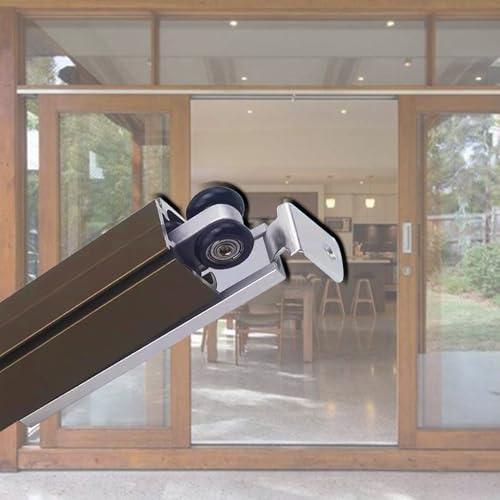 HWLL Sliding Door Kit Pocket Door Track and Hardware Set, Invisible Sliding Door Track for Single Wood Door, 3.3 4 5 6.6 8 10 12 Ft Long Door Rail Hardware Kit(3.8m(12.5ft))