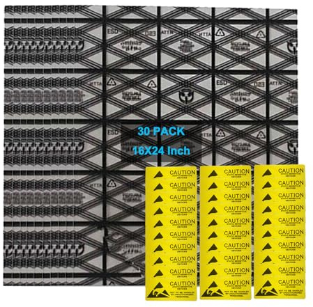 Antistatic Bags 10pcs 16 X 24 inches ESD Shielding Bags with Anti-Static Labels for Hard Drive SSD HDD Motherboard Video Card RAM Electronic Devices