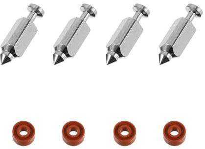 Sewroro Kit de 4 Pointeaux de Soupape à Aiguille en Acier pour Carburateur de Tondeuse Accessoires Compatibles 398188 Ensembles d'Aiguilles pour Soupapes à Flotteur Pièces de