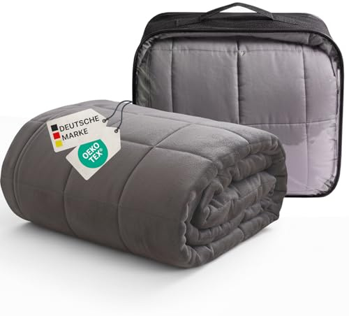 NYVI Gewichtsdecke NYVIGravity 135x200 cm - 7kg - Therapiedecke für Erwachsene - Anti-Stress, Besserer Schlaf - Entspannungsdecke aus Mikrofaser mit Glasperlen - Oeko-TEX 100 - Schwere Decke