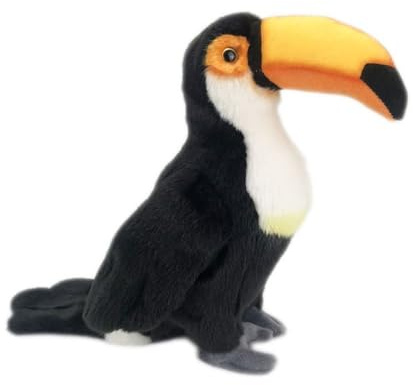 ThisToffGuys Simulation Tukan Plüschpuppe Kleiner Vogel Plüschtier Puppe Dekoration Weiches und süßes Geschenk