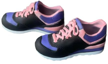 Sharplace 1/6 Puppen-, Retro-Mode, klassische Mini-Sportschuhe, Miniatur-Laufschuhe für 12-Zoll-Actionfiguren, Schwarz Und Pink