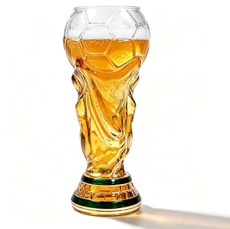 YushengTai Boccale da birra da 480 ml, per la Coppa del Mondo di calcio, per birra, cocktail, bevande, feste di calcio (calcio, trasparente)