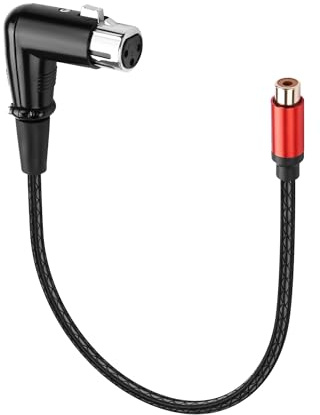 SinLoon 90° XLR 3Pin Female to RCA Female Audio Cable 0.3M Right Angle Balanced to Unbalanced Adapter Cable, for Mixer Amplifier Audio Player