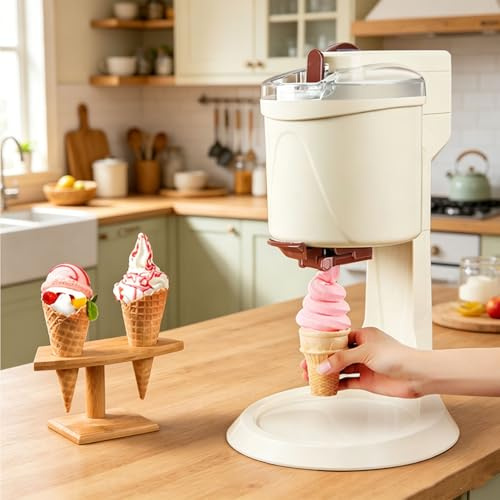 Máquina De Helado Suave, Mini Máquina Automática De 1 L, Mezcla De Doble Cuchilla Con Simulación Manual, Ranura De Fijación Interna Con Cierre A Presión, Para Bares