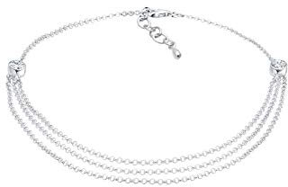 Elli Fußschmuck Damen Fußkettchen Solitär Sommer mit Kristalle in 925 Sterling Silber