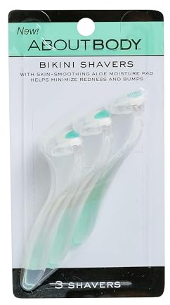 Kai About Body Bikini Shavers, 3 Shaversper Package; Gently & Confidently Use Mini-Blade Shaver with easy Grip Handle for